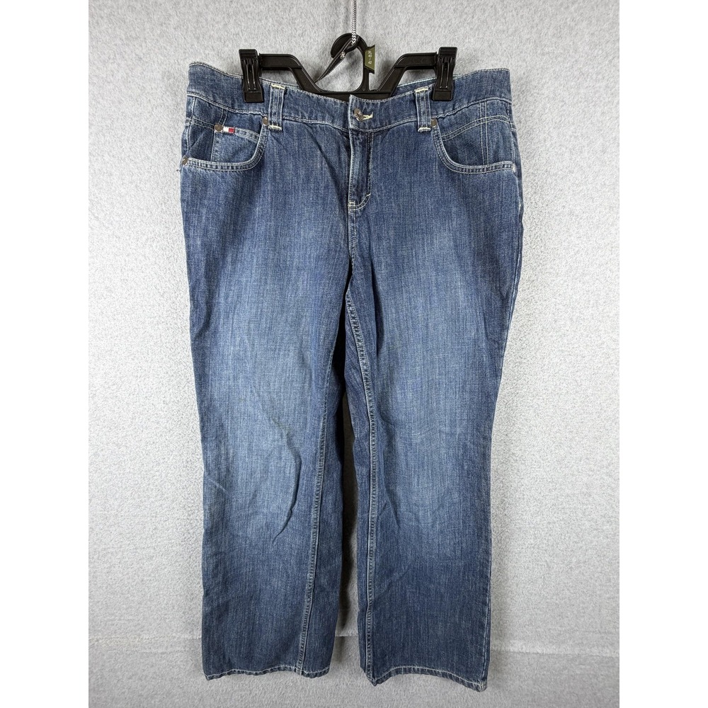Tommy Hilfiger Woman Jeans Womens 14‎ Blue Relaxed Straight Mid Rise Denim Pants